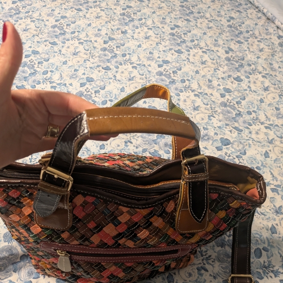 Multicolor Leather Woven Purse - Picture 4 of 15